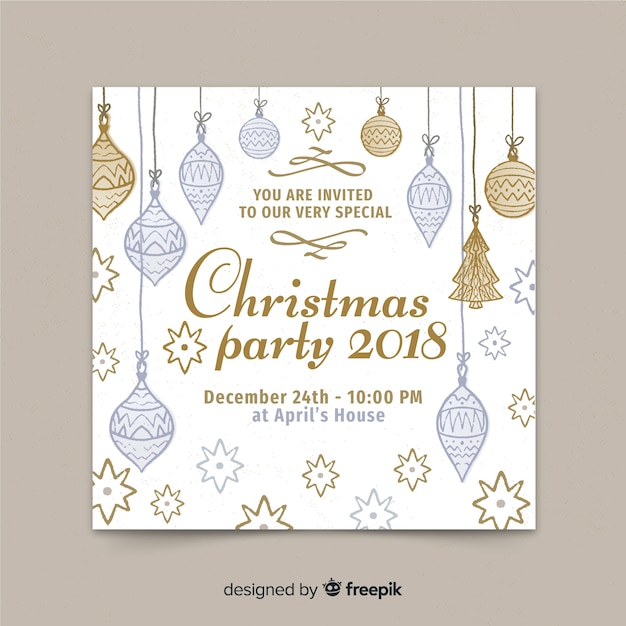 Vector christmas party invitation template