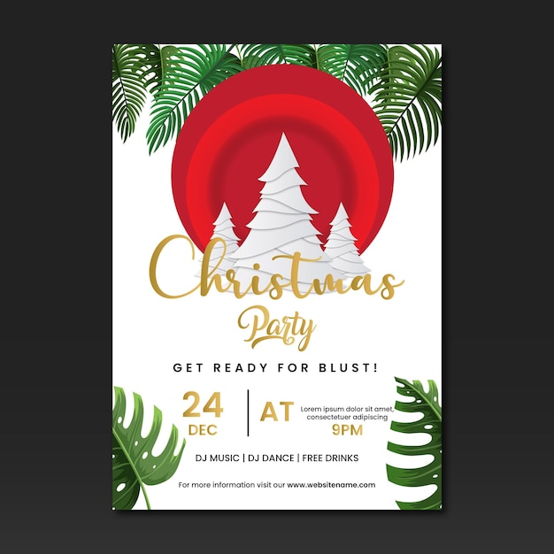 Premium Vector | Christmas party invitation template