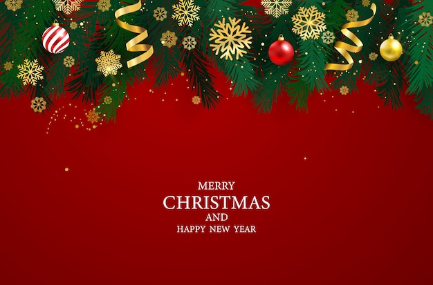 Christmas Party Poster and Happy New Year background.