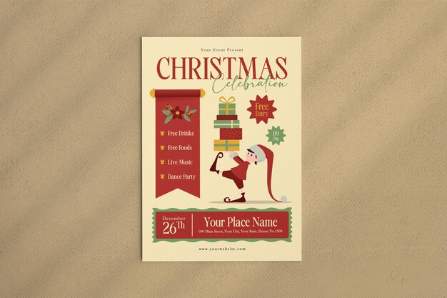 Vector christmas party poster template