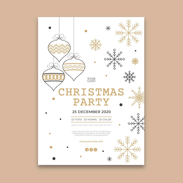 Vector christmas party poster template