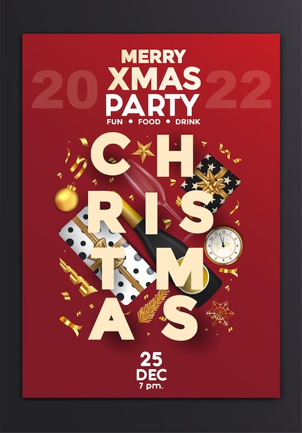 Christmas party poster template