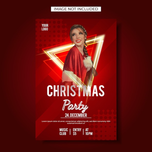 Christmas party poster template