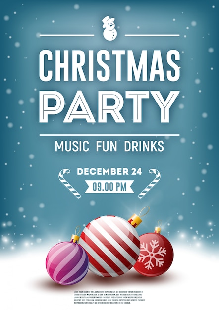 Vector christmas party poster