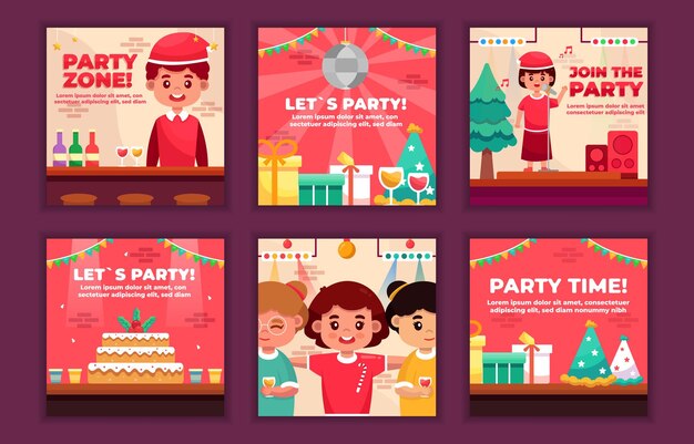 クリスマスパーティーのソーシャルメディアへの投稿