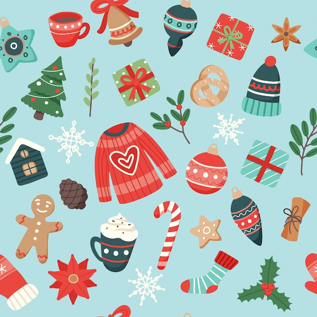 Christmas pattern cute seasonal elements