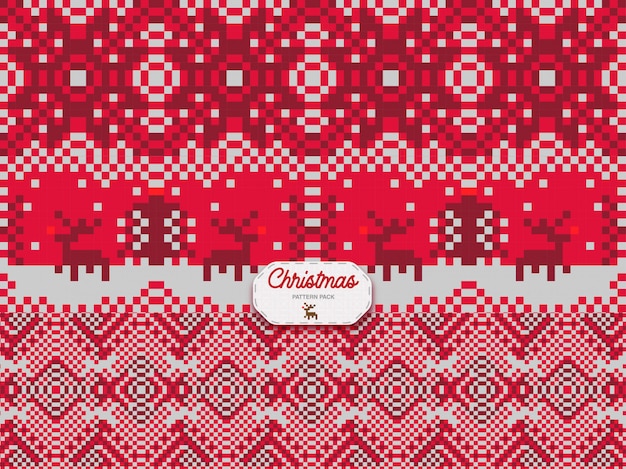 Vector christmas pattern triple pack