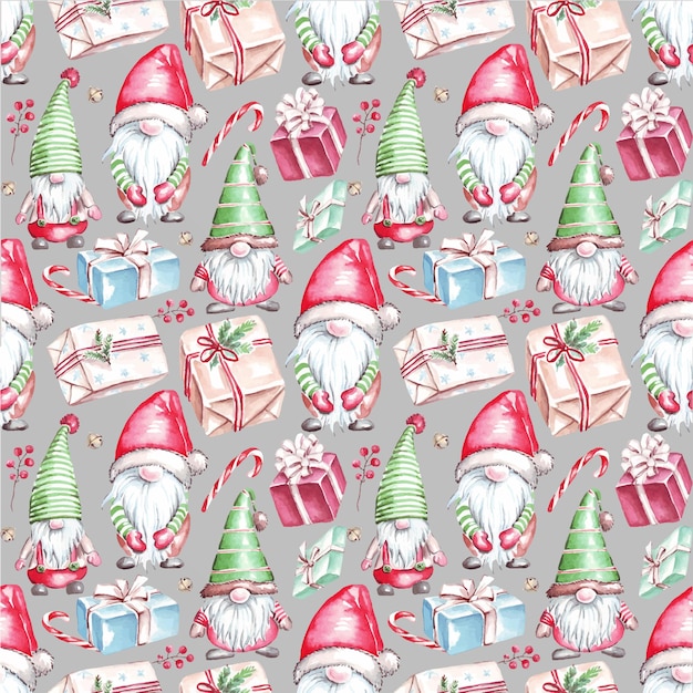 Christmas pattern watercolor clipartx9