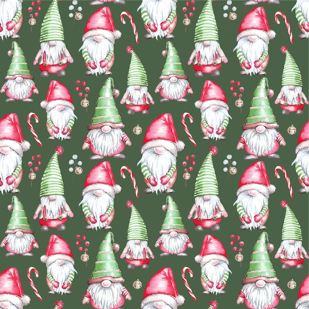 Vector christmas pattern watercolor clipartx9