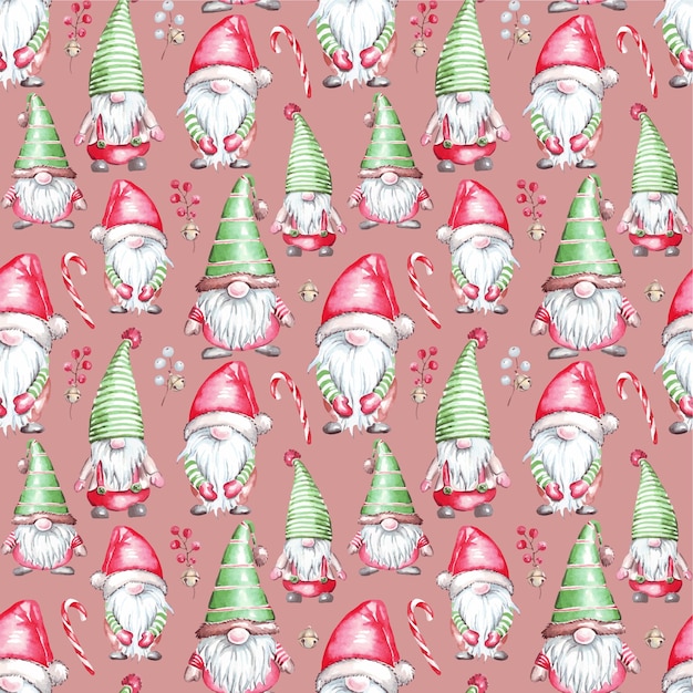 Vector christmas pattern watercolor clipartx9