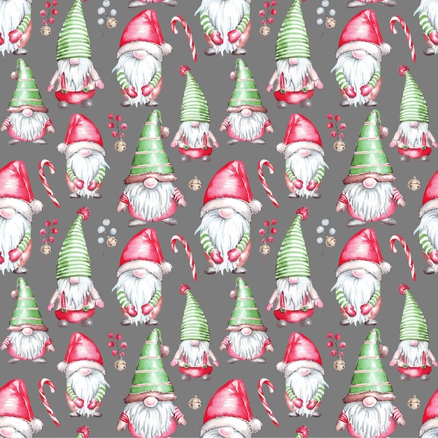 Vector christmas pattern watercolor clipartx9