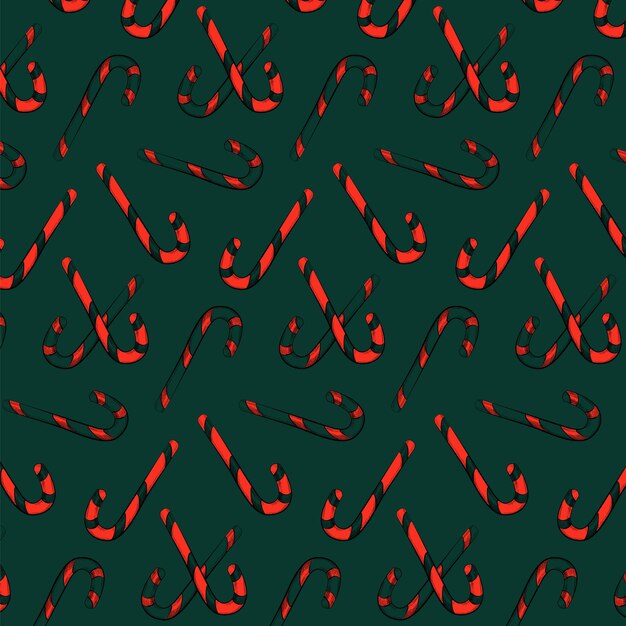 Christmas pattern with Christmas candies