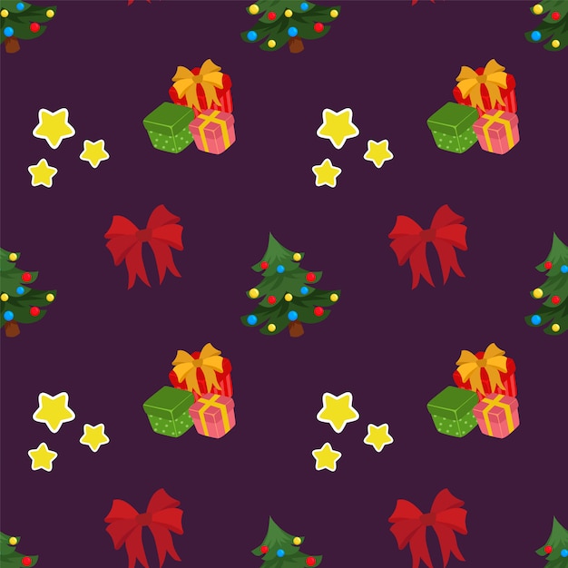 Christmas pattern with christmas tree