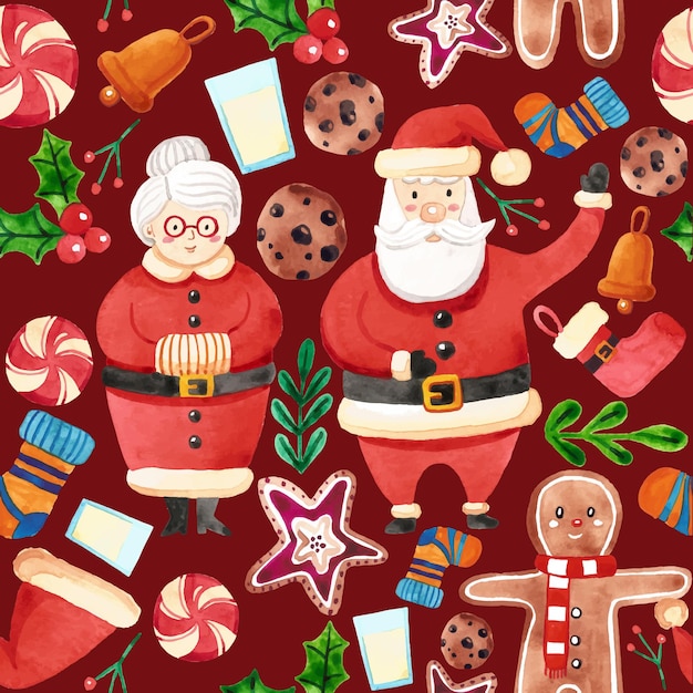 Christmas pattern with santa