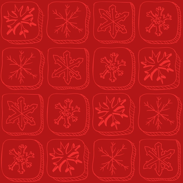 Christmas pattern with snowflake sketch