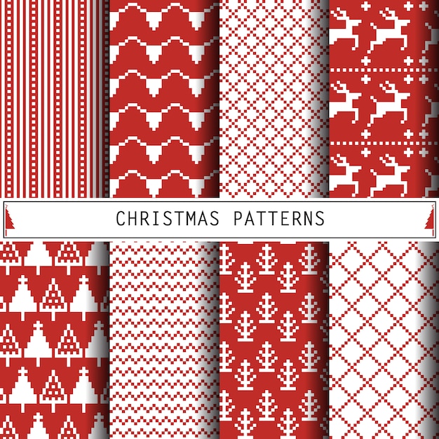 Vector christmas patterns.