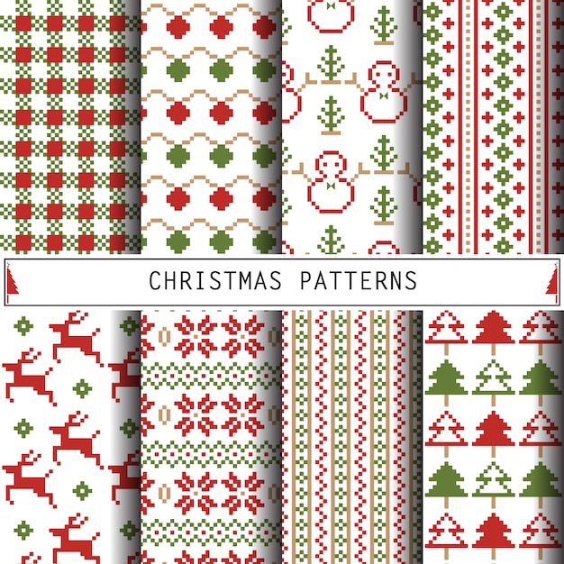 Christmas patterns.