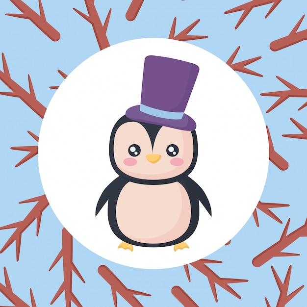 Vector christmas penguin design