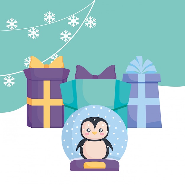 Christmas penguin design