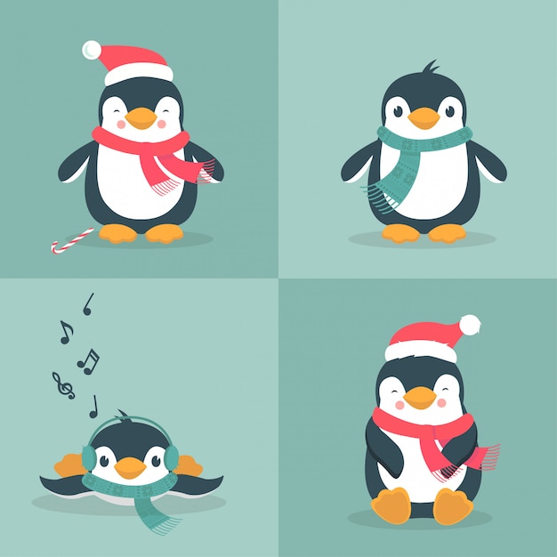 Christmas penguins collection