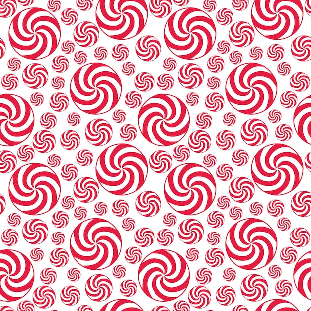 크리스마스 박하 원활한 패턴 - 크리스마스 빨간색과 흰색 사탕 벡터 디자인