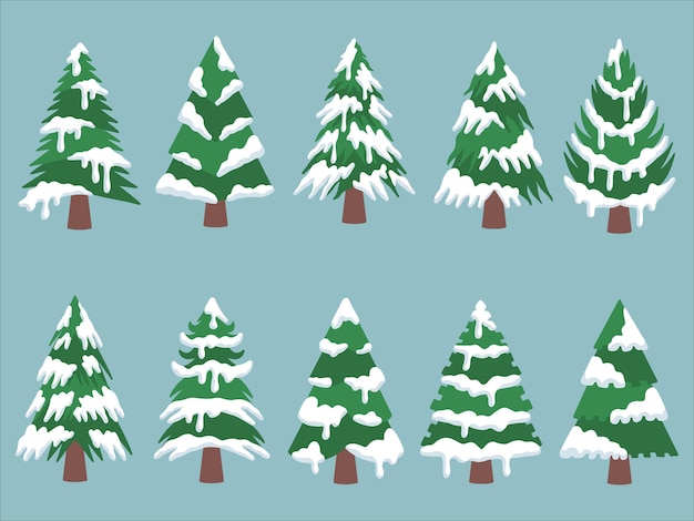 Christmas pine tree snow clip art