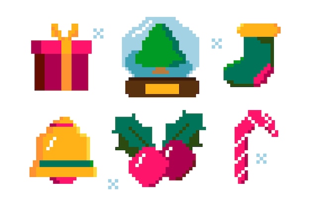 Christmas pixel art illustration