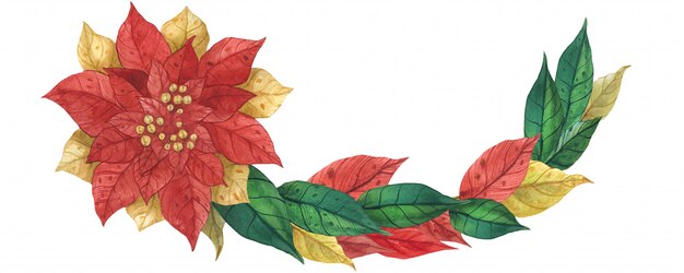 Christmas poinsettia garland