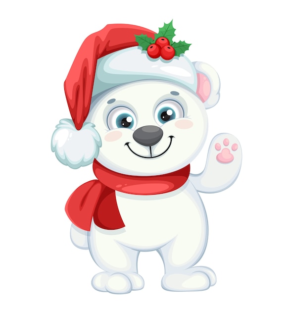Christmas polar bear illustration