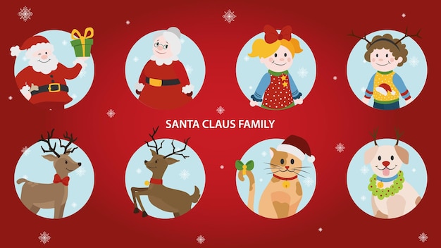 Christmas pop-out characters, family collection