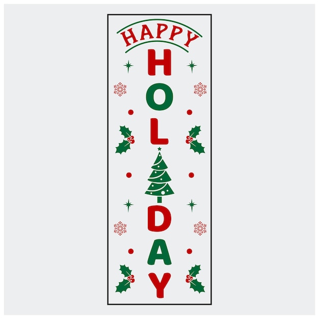 Christmas Porch Sign Vertical Porch Sign SVG bundel voor deur en achtergrond Ontwerpen