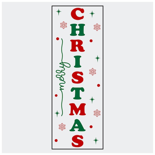 Christmas Porch Sign vertical porch sign SVG bundle for door and background Designs