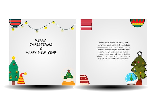 Christmas Post Stories templates pack. Merry Christmas greeting card posts, social media templates.