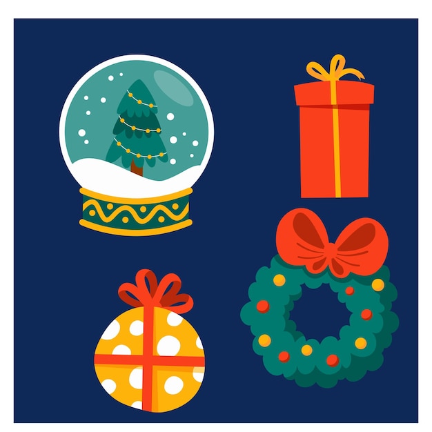 Christmas poster vector icon illustration cute