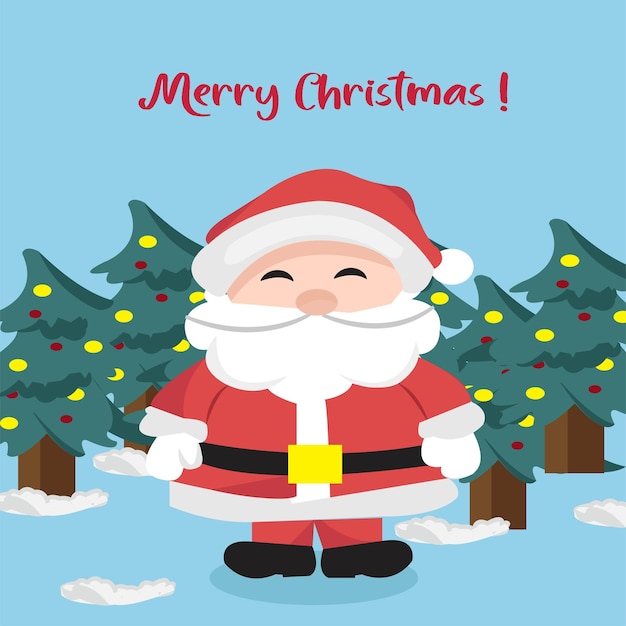 christmas poster with santa claus and tree christmas