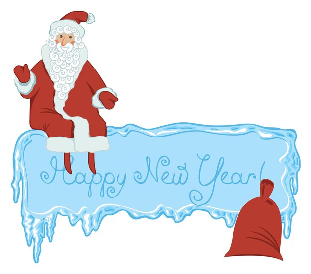 Vector christmas poster with santa clause