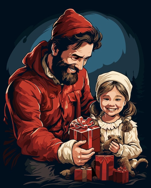 A Christmas present for a father and young daughter