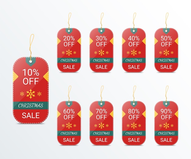 Christmas price tag design template for promotion 