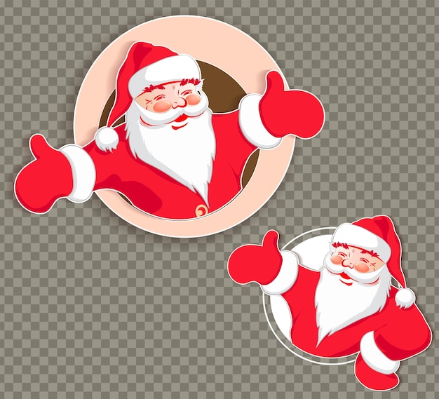 Christmas project with santa claus white and red hues design element