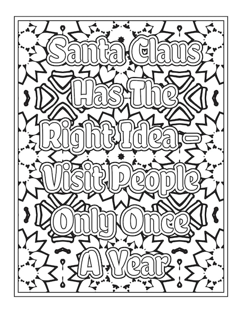 Christmas Quotes Coloring Book Page