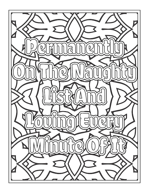 Christmas quotes coloring book page