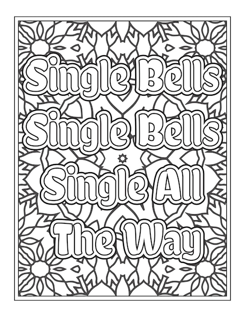 Christmas Quotes Coloring Book Page