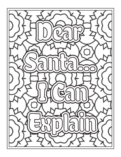 Christmas Quotes Coloring Book Page