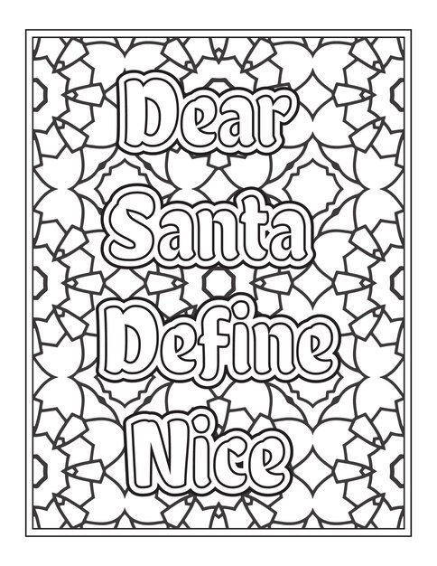 Christmas quotes coloring book page