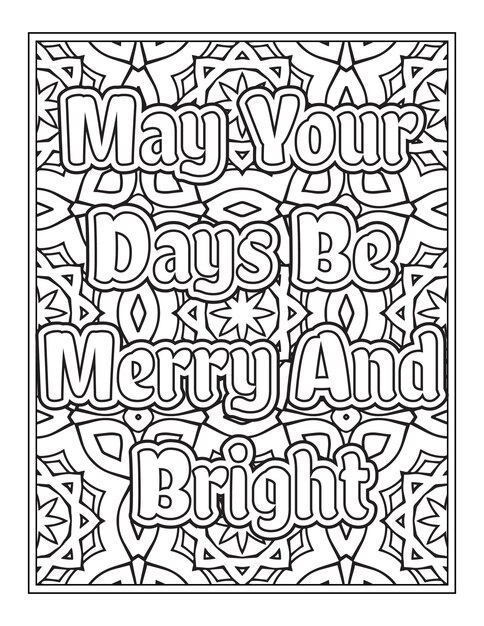 Christmas Quotes Coloring Book Page