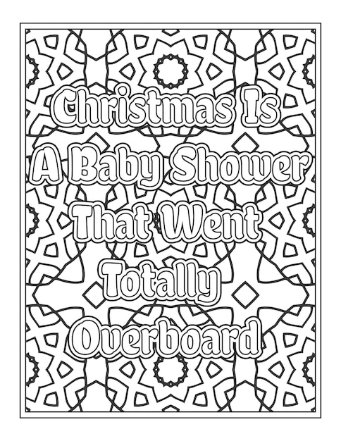 Christmas quotes coloring book page