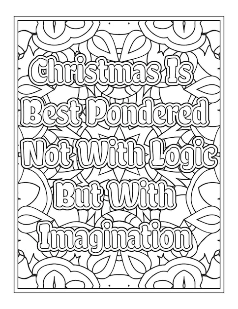 Christmas Quotes Coloring Book Page