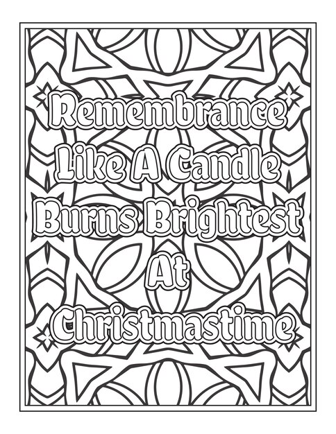 Christmas Quotes Coloring Book Page