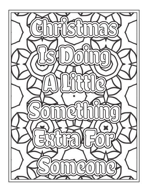 Christmas Quotes Coloring Book Page