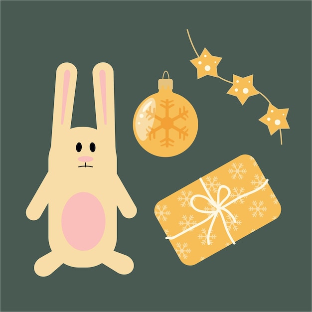 Christmas rabbit decor